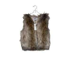 BB‎ Dakota Womens Vest Sleeveless Faux Fur BJ301730 Bedrock City XS NWT